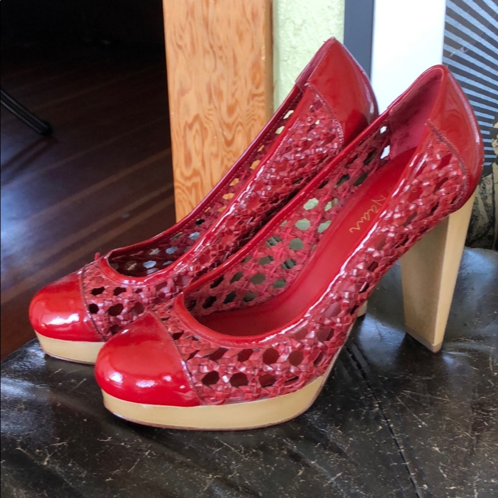 Cole Haan Red platform patent heels